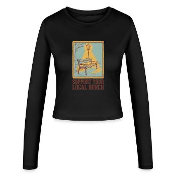 Support Bench - Women's Slim Fit Longsleeve - black - Front - AI Model Female 172 light (172cm)