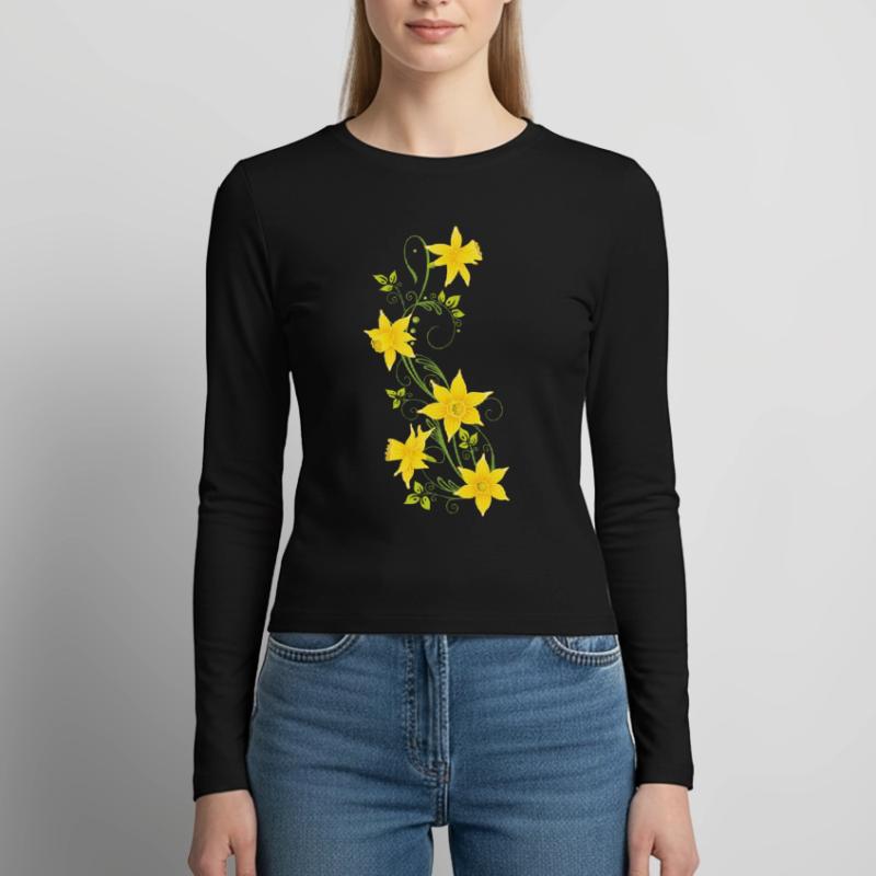 Easter, daffodils, daffodils, spring Women's Slim Fit Longsleeve