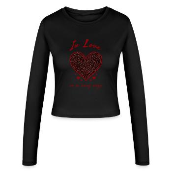 In Love - Stylische Liebeserklärung für Paare - Frauen Slim Fit Langarmshirt - Schwarz - Vorne - AI Model Female 172 light (172cm)