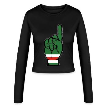 Chechnya: Flag number 1 - Women's Slim Fit Longsleeve - black - Front - AI Model Female 172 light (172cm)