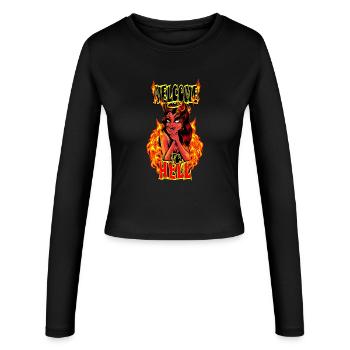 Bienvenue en enfer - Manches longues slim fit Femme - noir - Devant - AI Model Female 172 light (172cm)