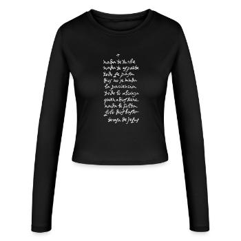 Solo Dios basta (oscura) - Frauen Slim Fit Langarmshirt - Schwarz - Vorne - AI Model Female 172 light (172cm)