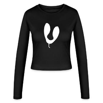 U-Shape Abstract Silhouette - Women's Slim Fit Longsleeve - black - Front - AI Model Female 172 light (172cm)