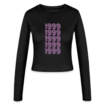 1999 - Frauen Slim Fit Langarmshirt - Schwarz - Vorne - AI Model Female 172 light (172cm)