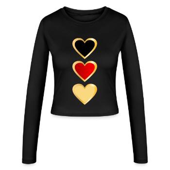 Allemagne - Équipe Heart - Manches longues slim fit Femme - noir - Devant - AI Model Female 172 light (172cm)