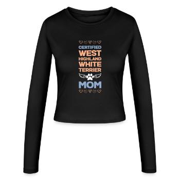 Westie Mom Tee - Women's Slim Fit Longsleeve - black - Front - AI Model Female 172 light (172cm)