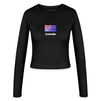 geschenke Australier, Flagge Australien, Australi - Frauen Slim Fit Langarmshirt - Schwarz - Vorne - AI Model Female 172 light (172cm)