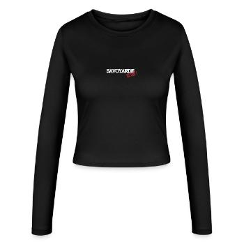 Savoyarde de ouf (blanc) - Manches longues slim fit Femme - noir - Devant - AI Model Female 172 light (172cm)