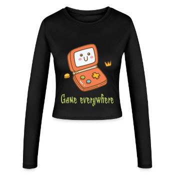 Kawaii Gaming - Sweet fun! - Women's Slim Fit Longsleeve - black - Front - AI Model Female 172 light (172cm)
