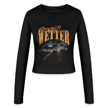 Thunderstorm Weather Graphic Design - Women's Slim Fit Longsleeve - black - Front - AI Model Female 172 light (172cm)