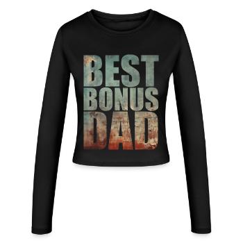 Meilleur Papa Bonus - Manches longues slim fit Femme - noir - Devant - AI Model Female 172 light (172cm)
