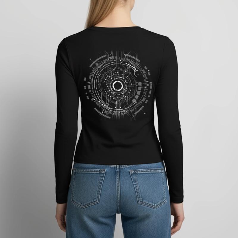 nerd CPU core computer code pc platine geek Hacker Frauen Slim Fit Langarmshirt