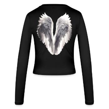 Angel wings - Women's Slim Fit Longsleeve - black - Back - AI Model Female 172 light (172cm)