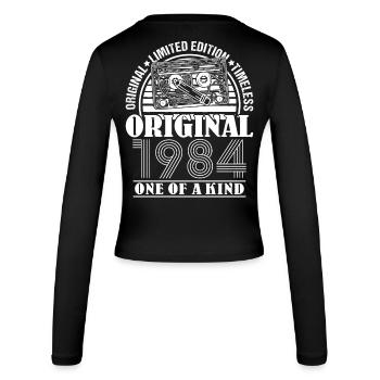 40th Birthday - Women's Slim Fit Longsleeve - black - Back - AI Model Female 172 light (172cm)