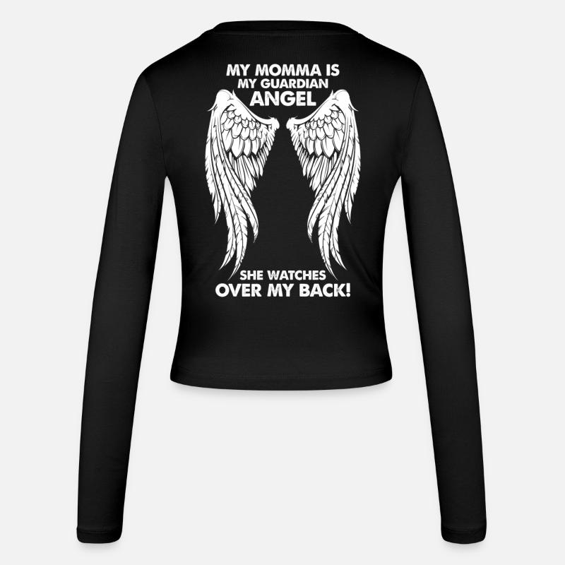 Mia mamma è il mio angelo custode - Maglietta a maniche lunghe slim fit da donna - nero