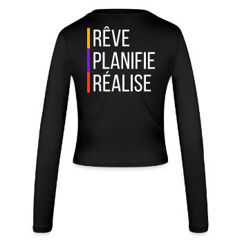 Citation de Motivation - Manches longues slim fit Femme - noir - Dos - AI Model Female 172 light (172cm)