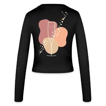 Sektfreundin Sparkling Aura - Frauen Slim Fit Langarmshirt - Schwarz - Hinten - AI Model Female 172 light (172cm)