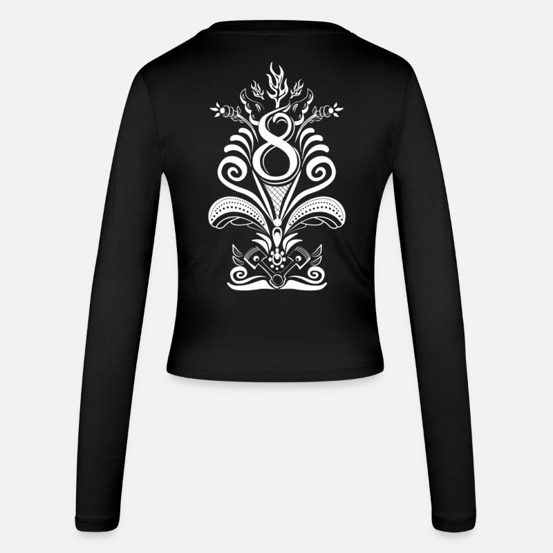 Kurbits V8 No:2 - weiß - Frauen Slim Fit Langarmshirt - Schwarz