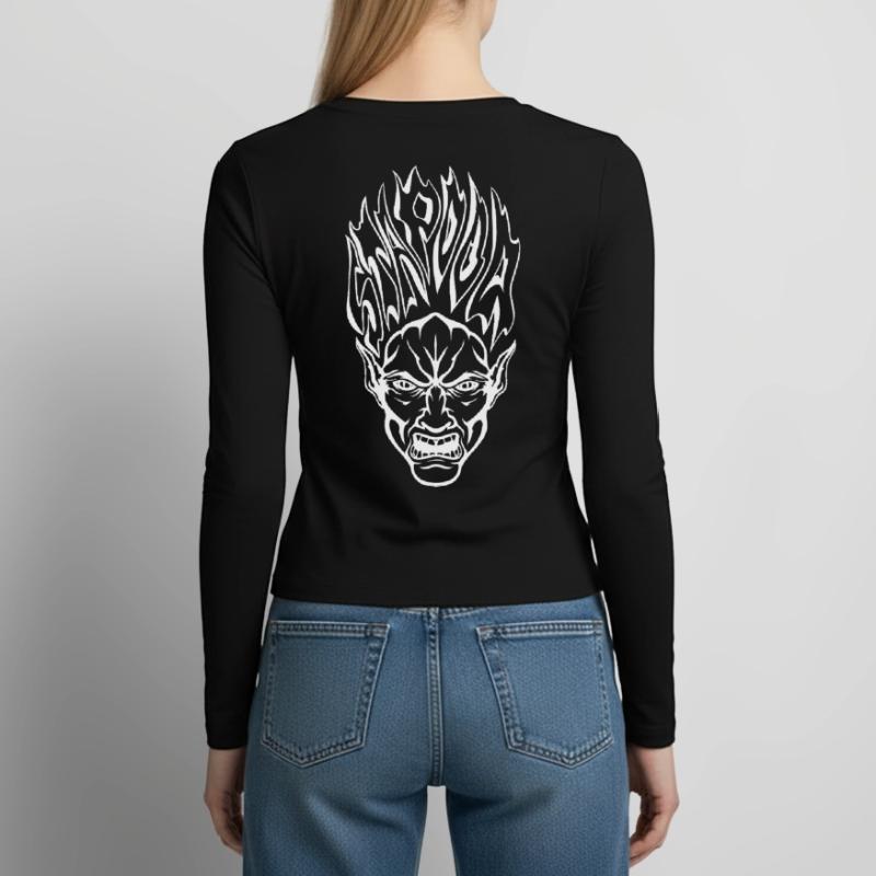 Stapooa dämon1 Frauen Slim Fit Langarmshirt