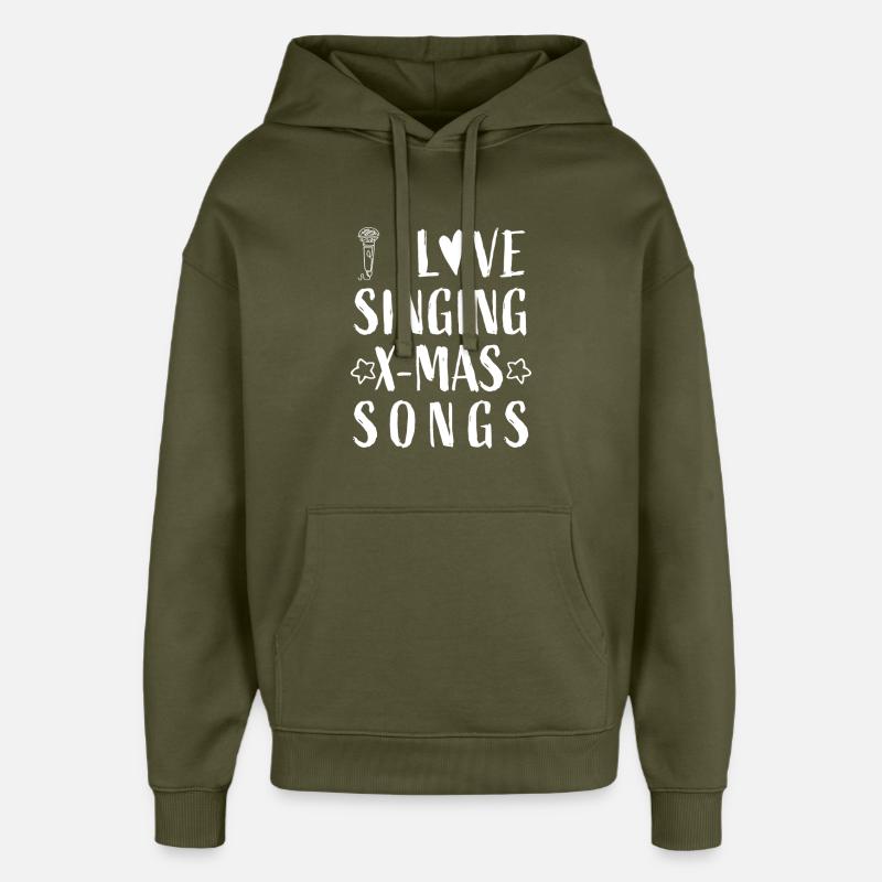 Micro - J’adore chanter Noël - Sweat à capuche unisexe Stanley/Stella Oversized - kaki