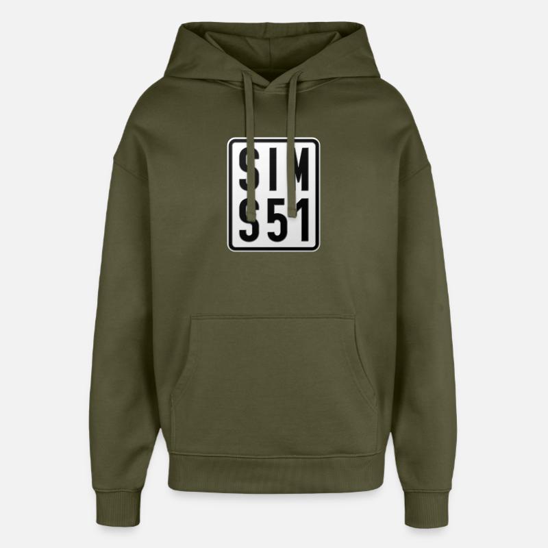 Plaque d’immatriculation du Simson S51 Mobylette - Sweat à capuche unisexe Stanley/Stella Oversized - kaki