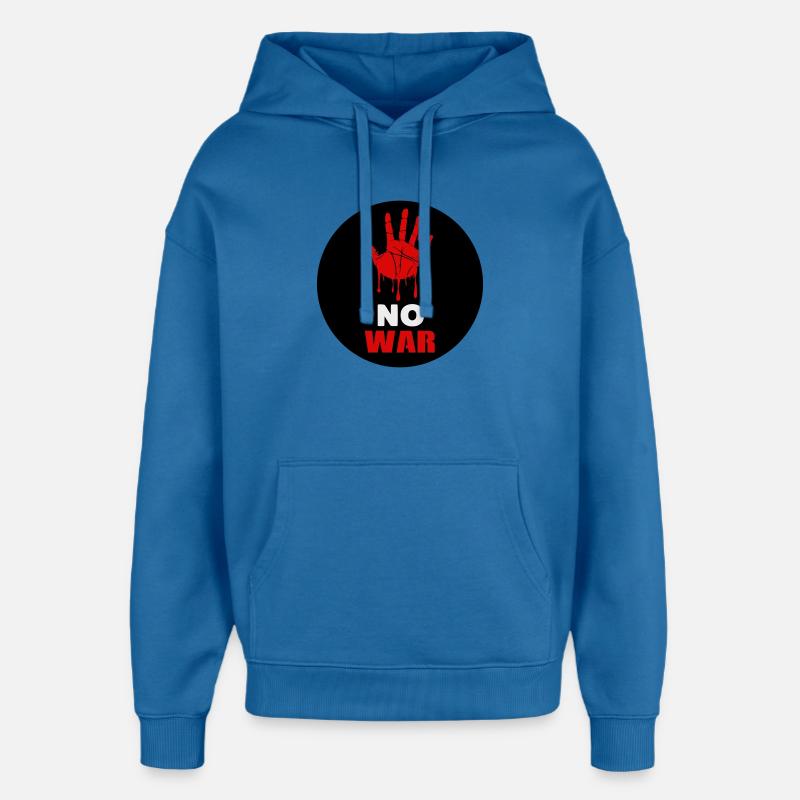 No War - Sweat à capuche unisexe Stanley/Stella Oversized - bleu attentif
