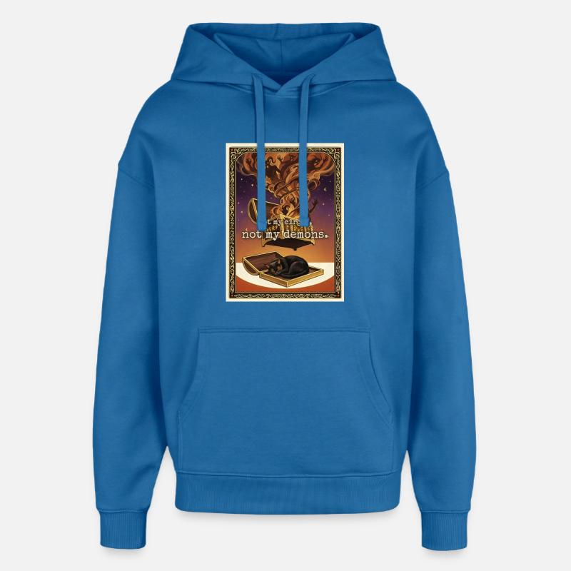 Pas mon chat démoniaque - Sweat à capuche unisexe Stanley/Stella Oversized - bleu attentif