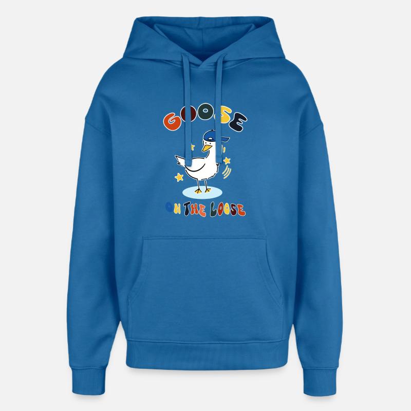 Oie en liberté - Sweat à capuche unisexe Stanley/Stella Oversized - bleu attentif