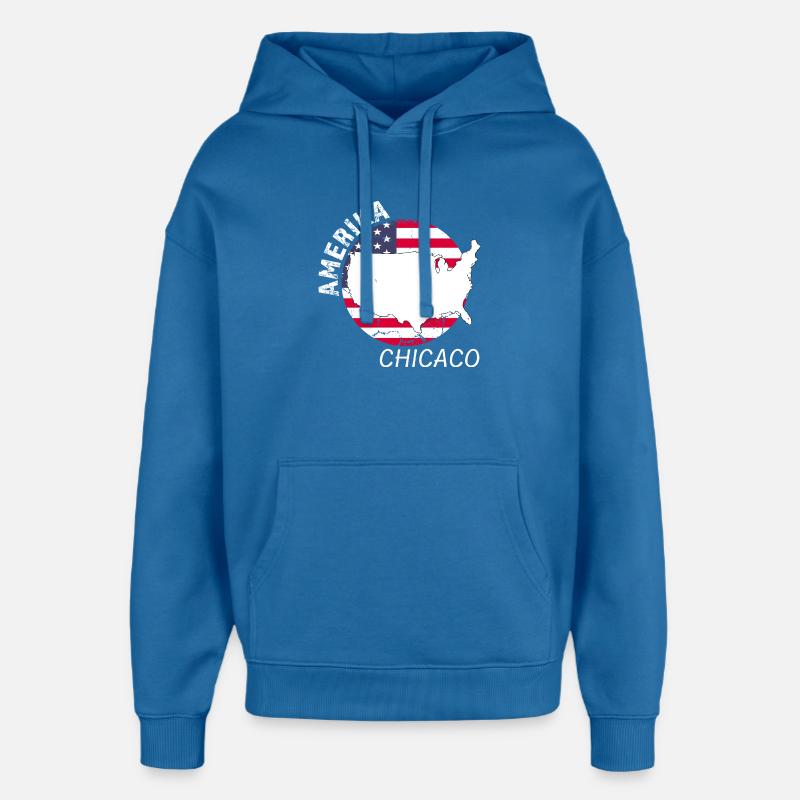 Chicaco - Sweat à capuche unisexe Stanley/Stella Oversized - bleu attentif