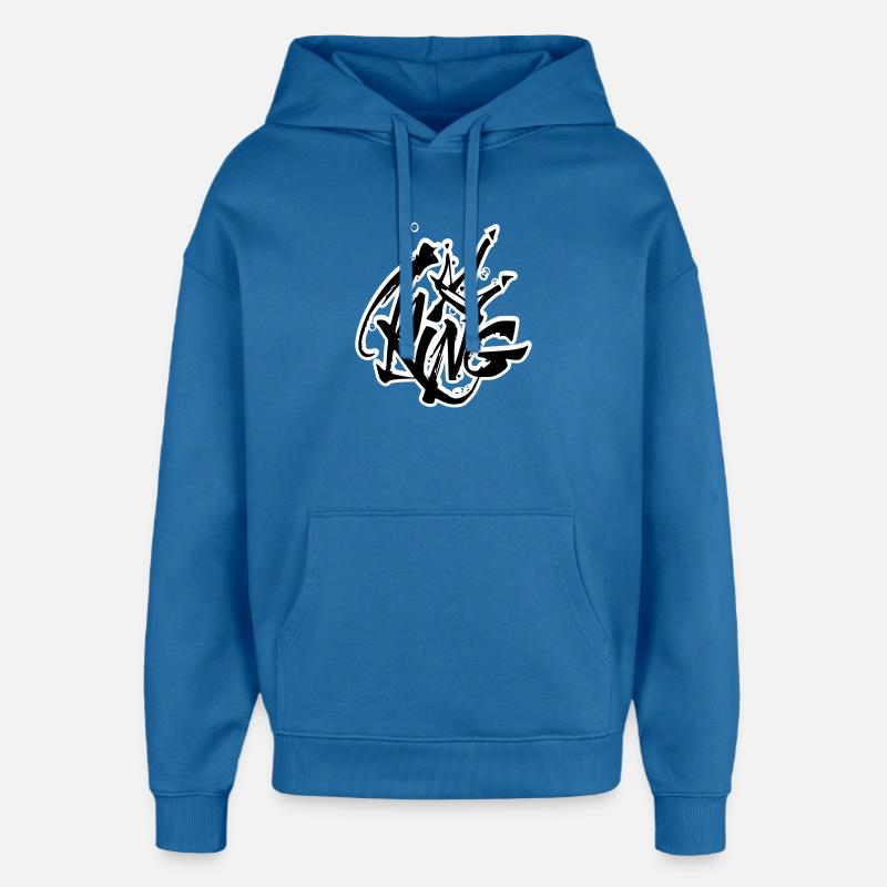 Lettrage King Graffiti - Sweat à capuche unisexe Stanley/Stella Oversized - bleu attentif