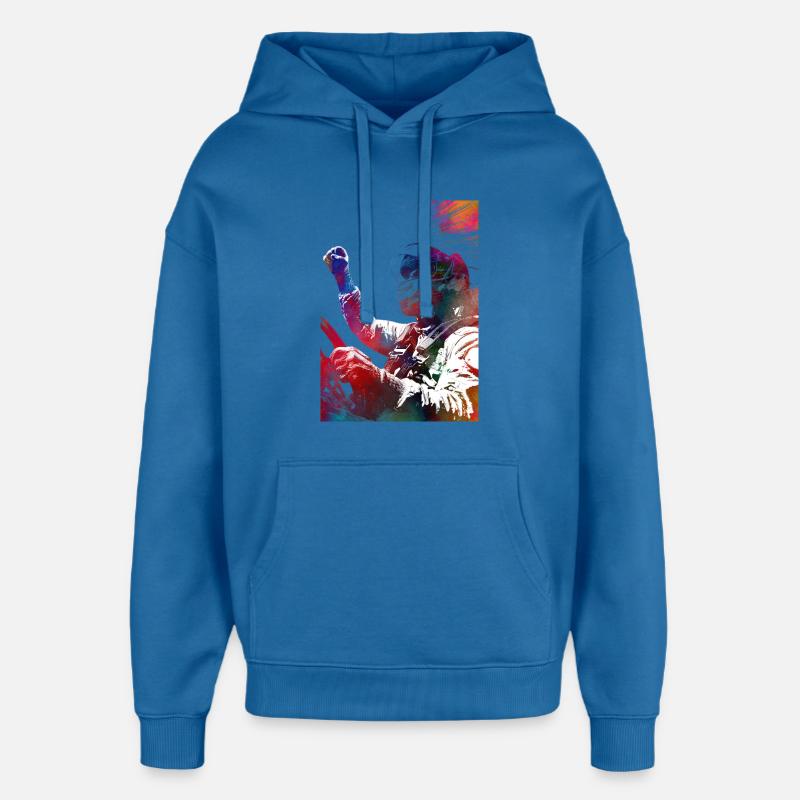 Course automobile #racing #sport - Sweat à capuche unisexe Stanley/Stella Oversized - bleu attentif