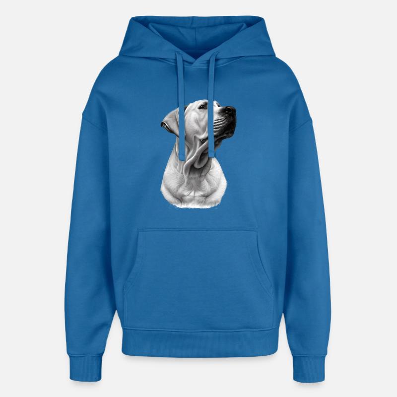 Fier blond labrador - Sweat à capuche unisexe Stanley/Stella Oversized - bleu attentif