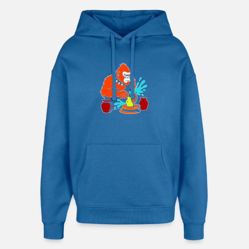Gorilla Pottery Splash Studio - Oversized Unisex Hoodie von Stanley/Stella - Achtsames Blau