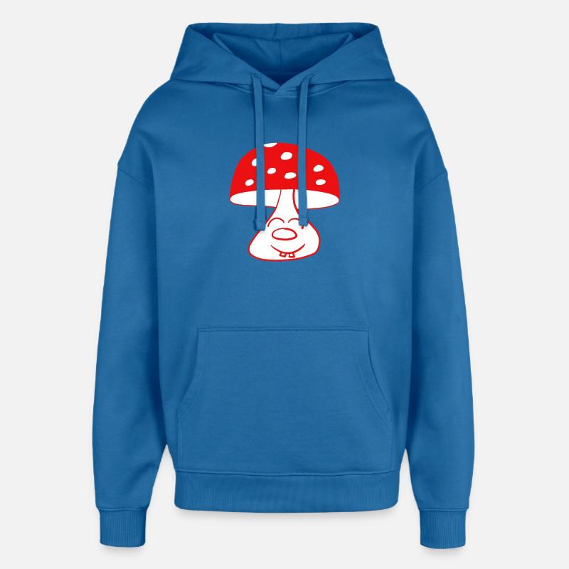 Champignon drôle drôle - Sweat à capuche unisexe Stanley/Stella Oversized - bleu attentif