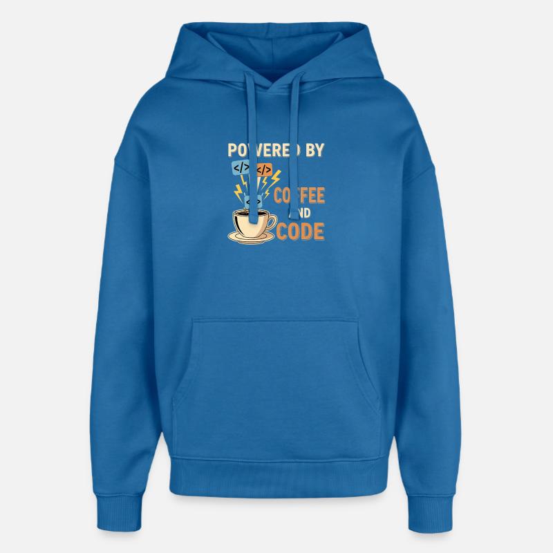 Programmateur Café Motif Design - Sweat à capuche unisexe Stanley/Stella Oversized - bleu attentif