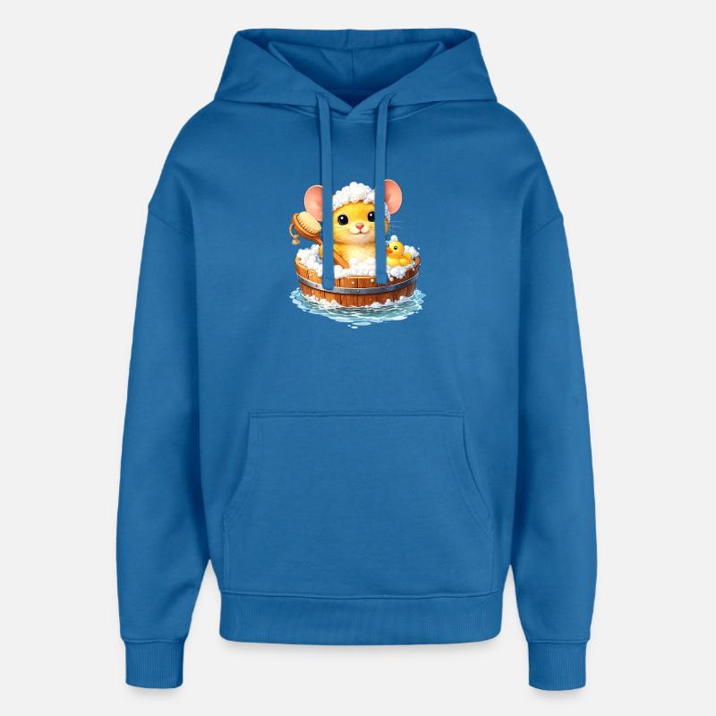 Un bain de souris mignon - Sweat à capuche unisexe Stanley/Stella Oversized - bleu attentif