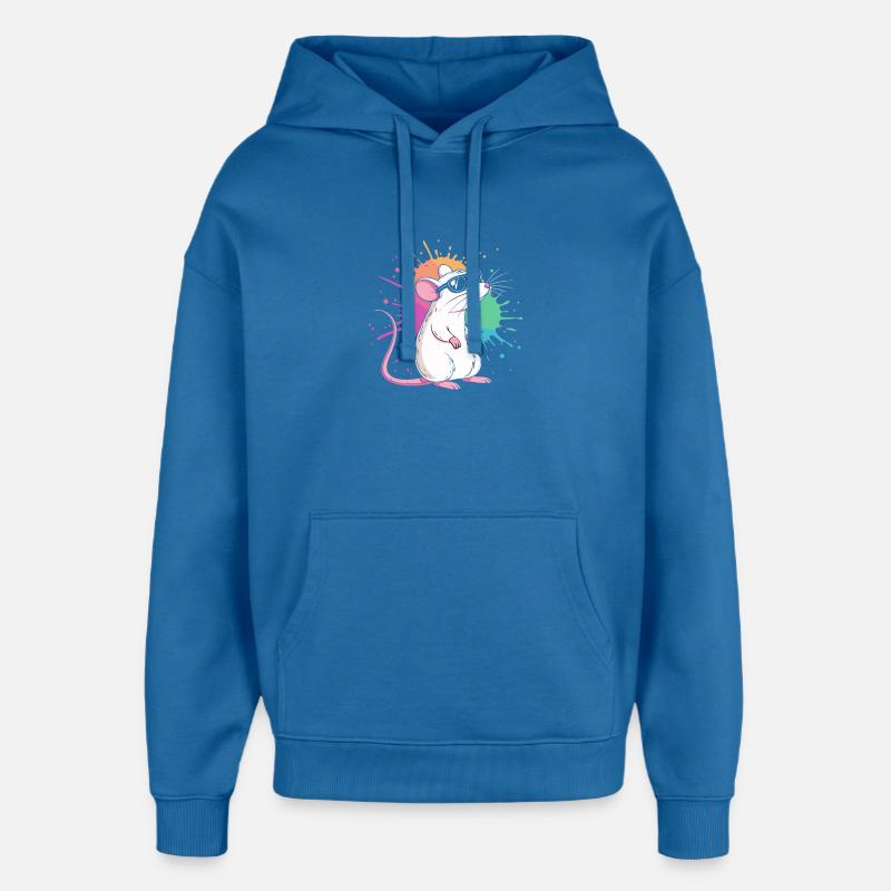 Elegante Ratte unter farbigen Splittern - Oversized Unisex Hoodie von Stanley/Stella - Achtsames Blau