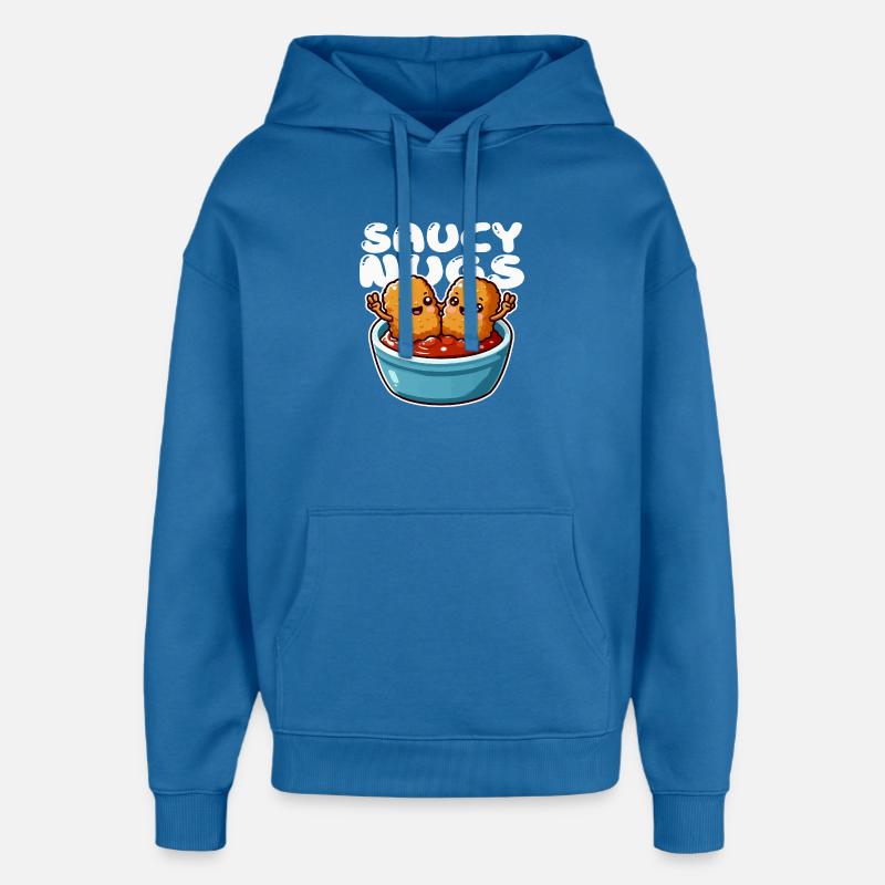 Nuggets Saucés Duo Fun - Sweat à capuche unisexe Stanley/Stella Oversized - bleu attentif