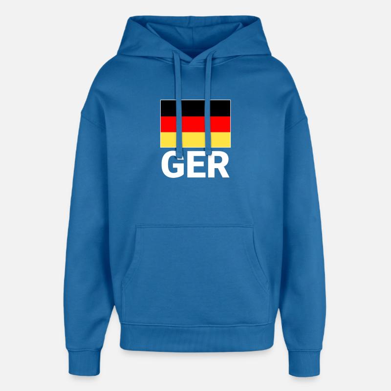Drapeau allemand avec abréviation CECR - Sweat à capuche unisexe Stanley/Stella Oversized - bleu attentif