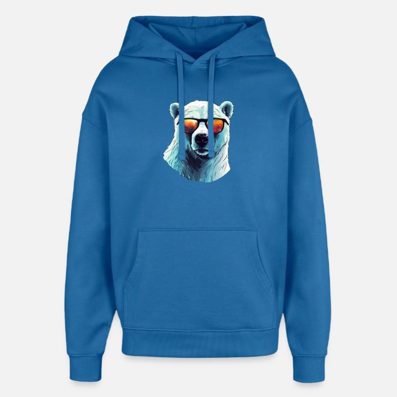 Cooler Eisbär mit Sonnenbrille - Oversized Unisex Hoodie von Stanley/Stella - Achtsames Blau