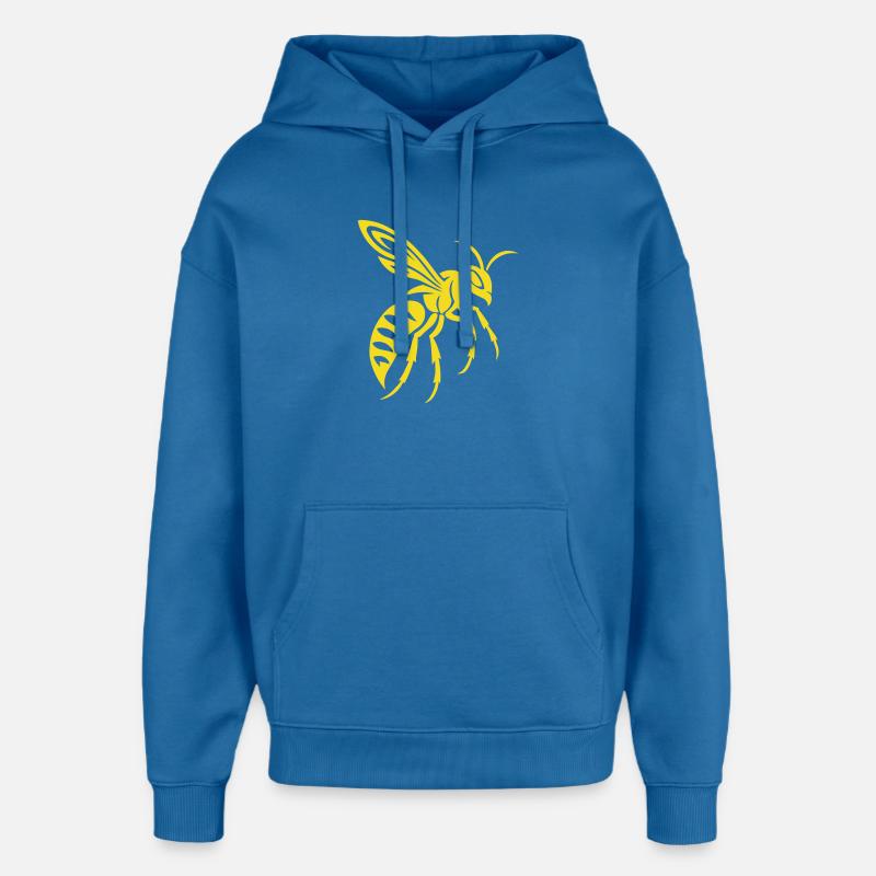 Silhouette de guêpe jaune sur noir - Sweat à capuche unisexe Stanley/Stella Oversized - bleu attentif