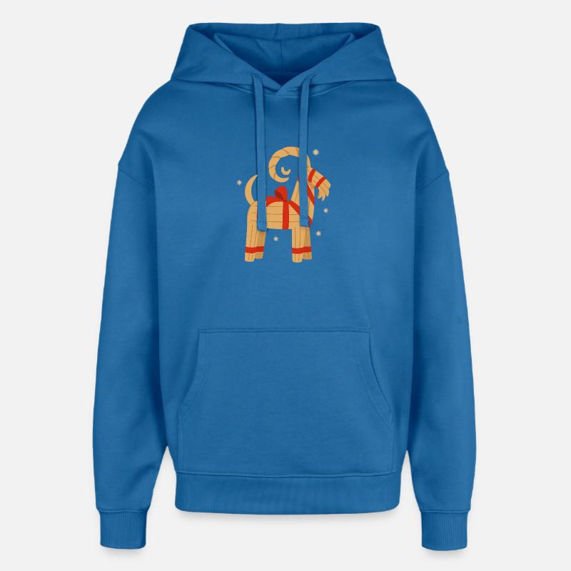 Julbock – Chèvre de Noël suédoise - Sweat à capuche unisexe Stanley/Stella Oversized - bleu attentif