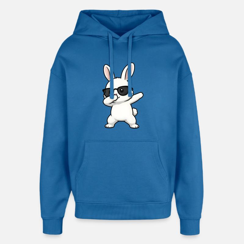 Lapin à dabber - Sweat à capuche unisexe Stanley/Stella Oversized - bleu attentif