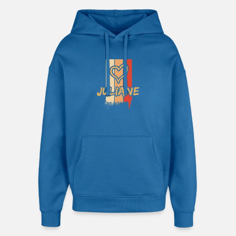 Idée cadeau Juliane - Sweat à capuche unisexe Stanley/Stella Oversized - bleu attentif