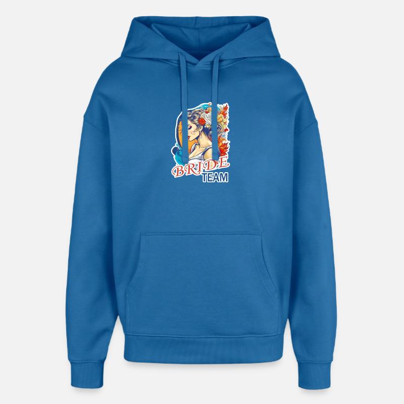 L’équipe de la mariée - Sweat à capuche unisexe Stanley/Stella Oversized - bleu attentif