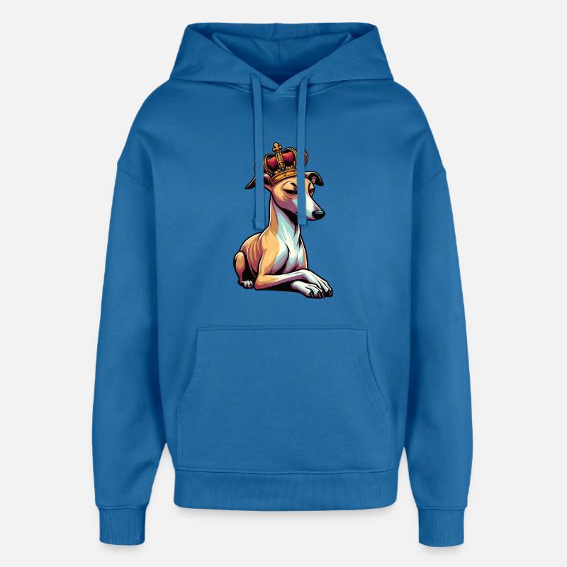 Whippet Greyhound Whippets Propriétaire de lévrier - Sweat à capuche unisexe Stanley/Stella Oversized - bleu attentif