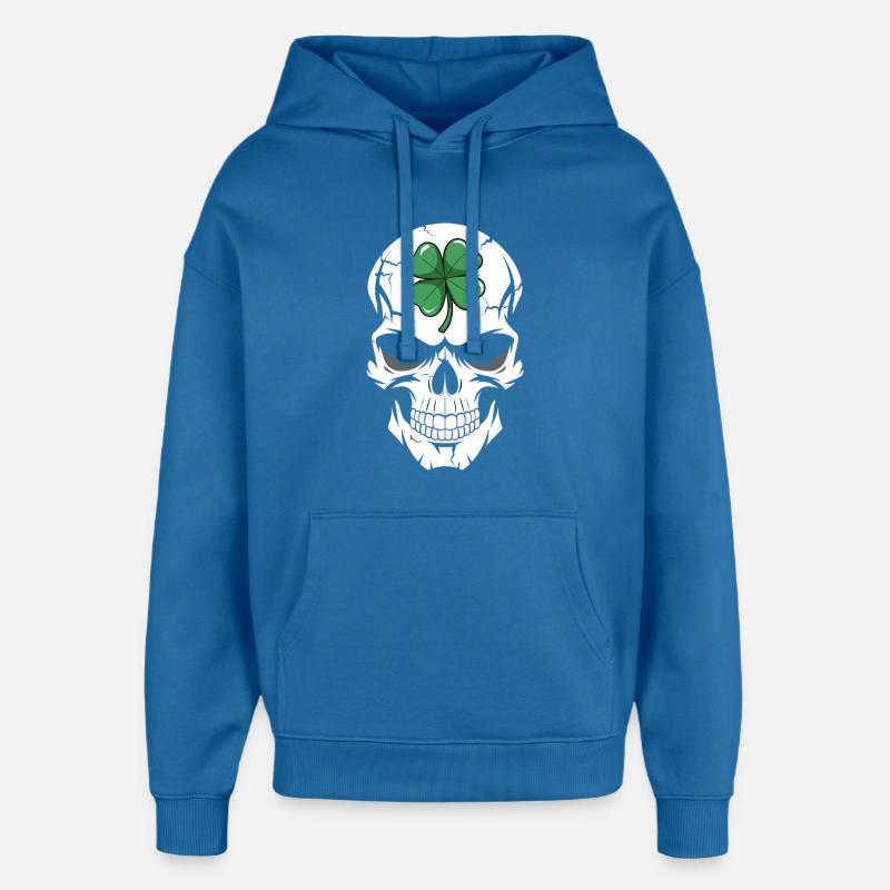 Fusion du crâne de trèfle - Sweat à capuche unisexe Stanley/Stella Oversized - bleu attentif