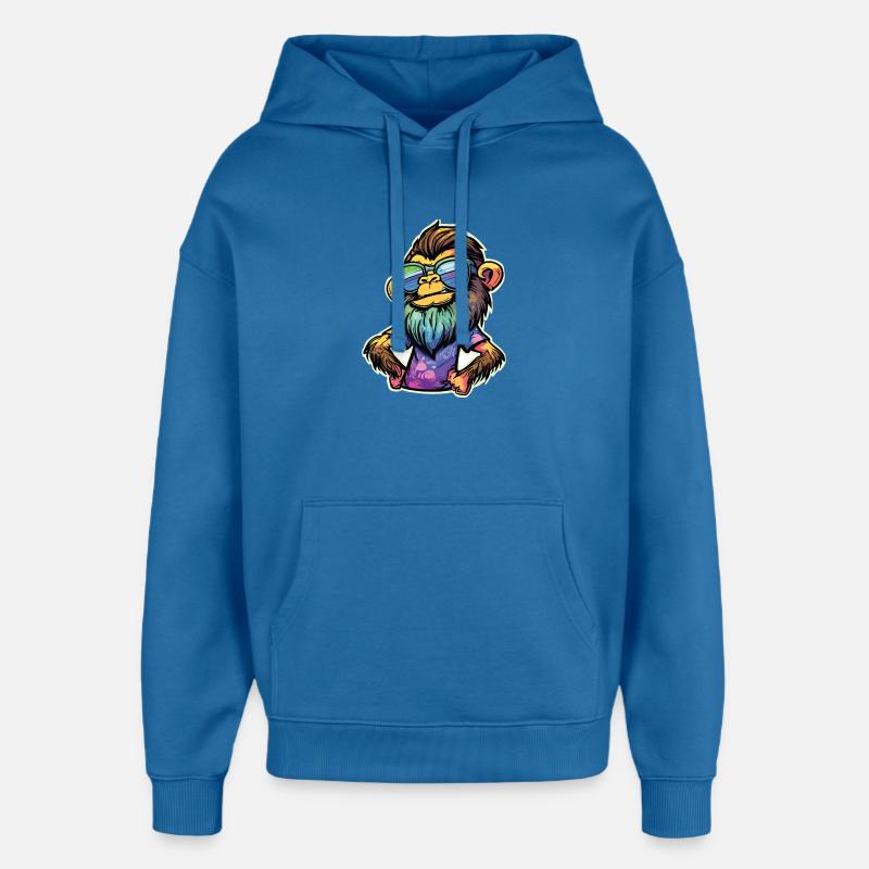 Singe Funky - Sweat à capuche unisexe Stanley/Stella Oversized - bleu attentif