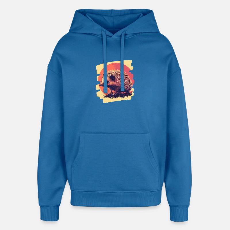 Hérisson - Sweat à capuche unisexe Stanley/Stella Oversized - bleu attentif