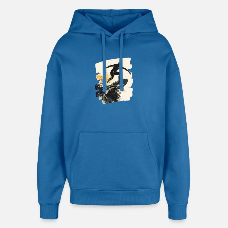 Surfeur Surf Planche de surf Surf - Sweat à capuche unisexe Stanley/Stella Oversized - bleu attentif